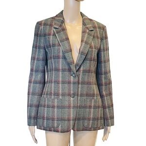 Vintage Women’s Pendleton Plaid Merino Wool Jacket Gray Size See Meas.